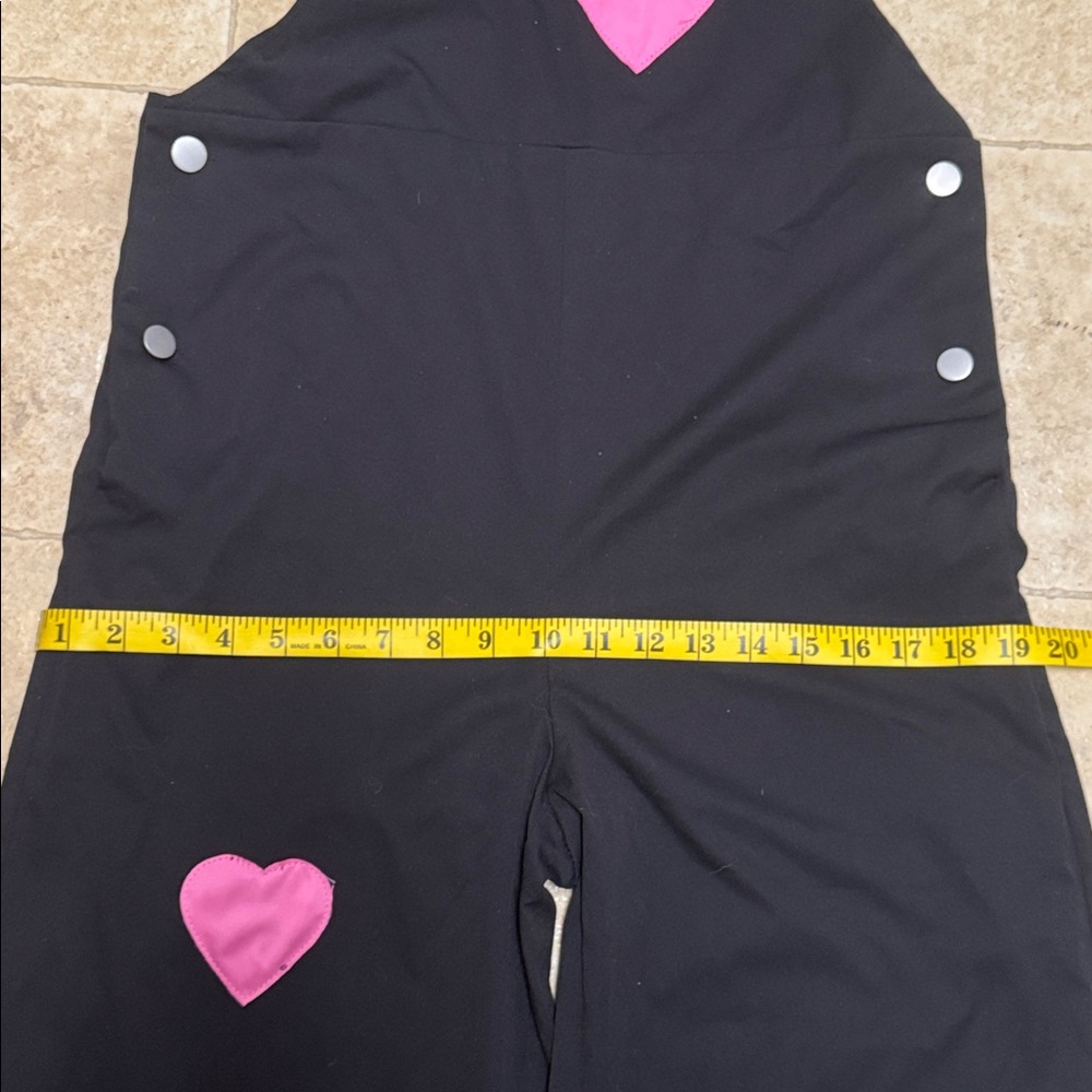 Black Jumpsuit with Pink Heart Accents - Picture 6 of 12